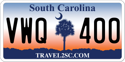 SC license plate VWQ400