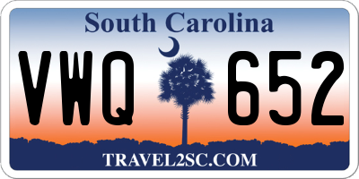 SC license plate VWQ652