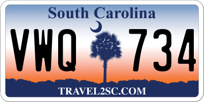 SC license plate VWQ734