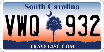 SC license plate VWQ932