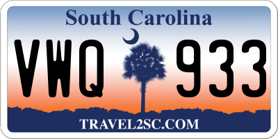 SC license plate VWQ933
