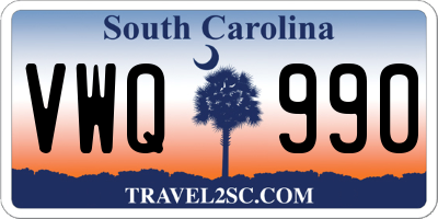SC license plate VWQ990