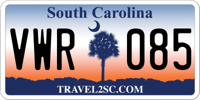SC license plate VWR085