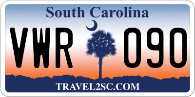 SC license plate VWR090