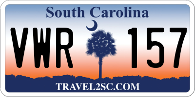 SC license plate VWR157