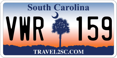 SC license plate VWR159