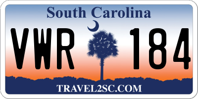 SC license plate VWR184