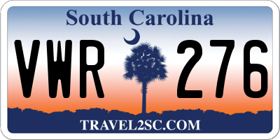 SC license plate VWR276