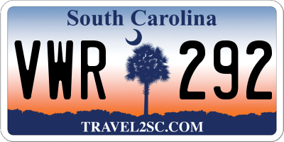 SC license plate VWR292