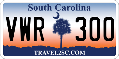 SC license plate VWR300