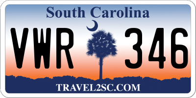 SC license plate VWR346