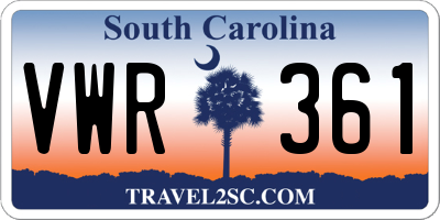SC license plate VWR361