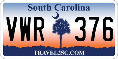 SC license plate VWR376
