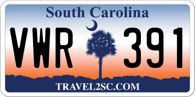 SC license plate VWR391