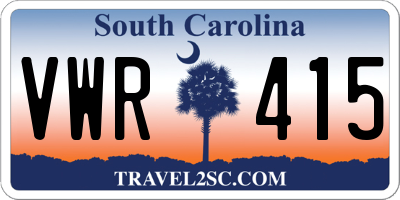 SC license plate VWR415