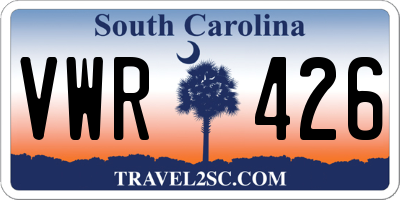 SC license plate VWR426