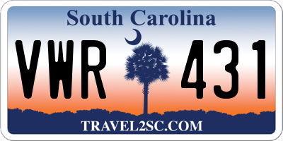 SC license plate VWR431
