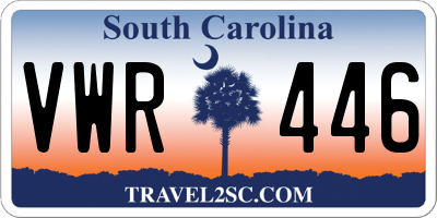 SC license plate VWR446