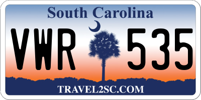 SC license plate VWR535