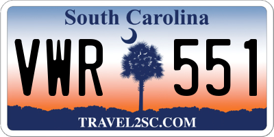 SC license plate VWR551