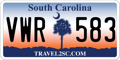 SC license plate VWR583