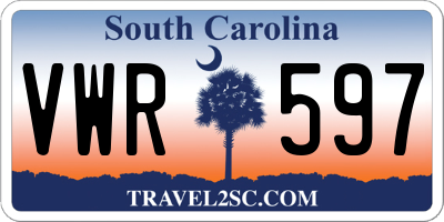 SC license plate VWR597