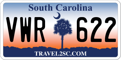 SC license plate VWR622