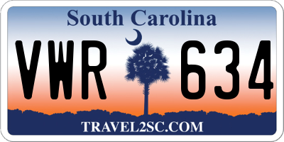 SC license plate VWR634