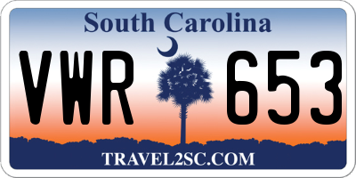 SC license plate VWR653