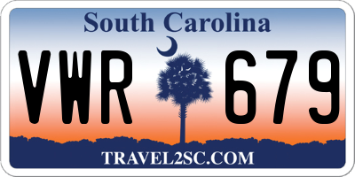 SC license plate VWR679