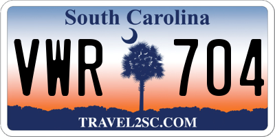 SC license plate VWR704