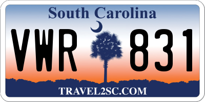 SC license plate VWR831
