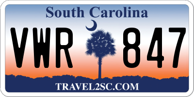 SC license plate VWR847