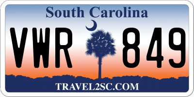 SC license plate VWR849
