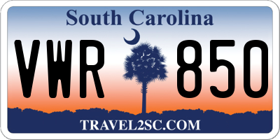 SC license plate VWR850