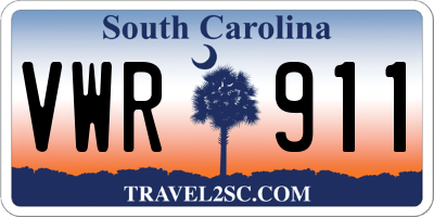 SC license plate VWR911