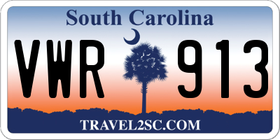 SC license plate VWR913