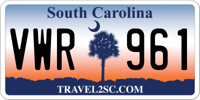 SC license plate VWR961