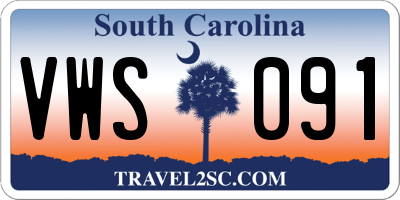 SC license plate VWS091