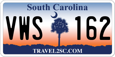 SC license plate VWS162
