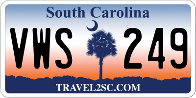 SC license plate VWS249
