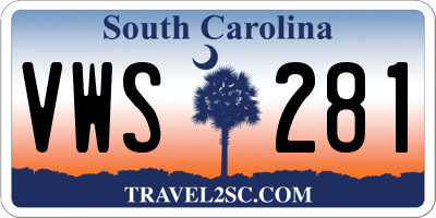 SC license plate VWS281