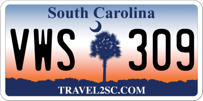 SC license plate VWS309