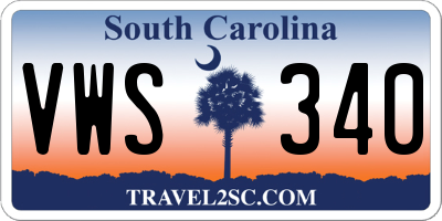 SC license plate VWS340