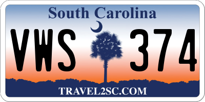 SC license plate VWS374