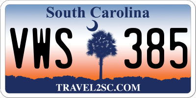 SC license plate VWS385