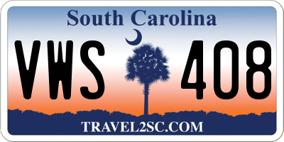 SC license plate VWS408