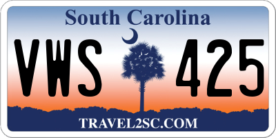 SC license plate VWS425