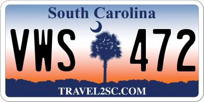 SC license plate VWS472