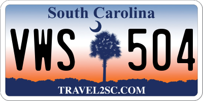 SC license plate VWS504